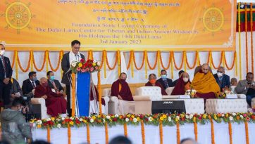 Laying Foundation Stone of Dalai Lama Centre for Tibetan & Indian Ancient Wisdom
