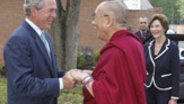 His Holiness Meets President George W Bush and Gives Interview on Democracy