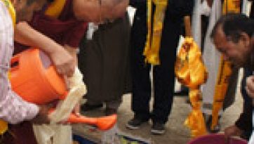 His Holiness gives monastic ordination, meets with ITBF and visits a school in Leh