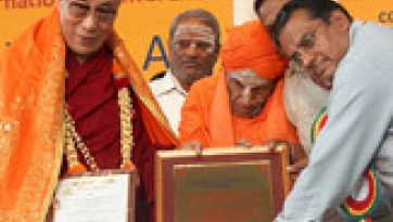 At Tumkur University His Holiness the Dalai Lama Inaugurates a Conference about Yoga in Education and Later Meets with Bangalore Based Tibetans
